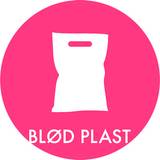 Pink Affaldshåndtering Piktogram til affaldssortering, blød plast, rund
