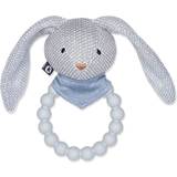 Dyr - Kaniner Babylegetøj Smallstuff Rangle, silikone Knitted Bunny Light Blue