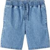 Name It Kid's Baggy Fit Denim Shorts - Dark Blue Denim