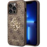 Guess Mobiltilbehør Guess iPhone 15 Pro Max Cover 4G Logo Brun