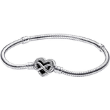 Pandora Transparent Armbånd Pandora Moments Sparkling Infinity Heart Clasp Snake Chain Bracelet - Silver/Transparent