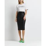 River Island Dame Nederdele River Island Womens Black Faux Leather Pencil Skirt