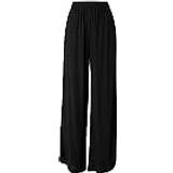 Urban Classics Viskose Tøj Urban Classics Ladies’ wide-leg viscose trousers Cloth Trousers black