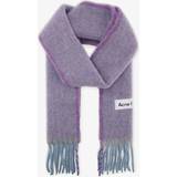 Acne Studios Lilla Tøj Acne Studios Mens Lavender Purple Fringed-trim Brand-tab Wool-blend Scarf