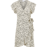 Vila Hvid Kjoler Vila Fini Wrap S/S Short Dress - Off White