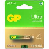 AAA (LR03) - Batterier - Engangsbatterier Batterier & Opladere GP Batteries LR03 AAA 1,5V Ultra G-Tech 4stk pr. ukendt