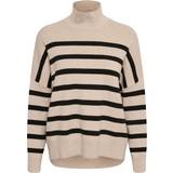 Cashmere - Dame Sweatere InWear Tenleyiw Turtleneck Pullover Strik 30106490 Sandstone Black