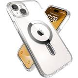 Krom Mobiletuier Speck iPhone 15 Plus Case-Presidio Perfect-Clear-ClickLock-MagSafe-6.7 Inch Phone Case-Clear/Chrome