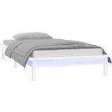 vidaXL Solid Wood Bed with LEDs Sengeramme 90x190cm