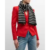 Balmain Sort Tilbehør Balmain Striped cashmere-blend scarf black One fits all