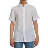 Tommy Hilfiger 3XL - Herre Skjorter Tommy Hilfiger Short Sleeve Regular Fit Linen Shirt - Optic White
