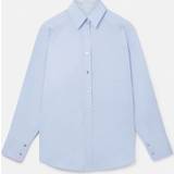 Stella McCartney Dame Skjorter Stella McCartney Cotton Poplin Wide Sleeve Shirt Light Blue