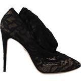 Dolce & Gabbana Dame Undertøj Dolce & Gabbana Black Stretch Socks Taormina Lace Boots