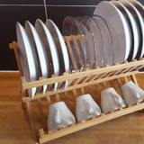 Beige Opvaskestativer Northix Foldable Rack Bamboo Dish Drainer