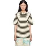 Jil Sander M T-shirts & Toppe Jil Sander Off-White Striped T-Shirt 080 Open Grey