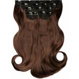 Brun Extensions & Parykker Lullabellz Super Thick Blow Dry Wavy Clip In Hair Extensions 16 inch Choc Brown 5-pack