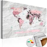 Artgeist Pink Continents Pink verdenskort Billede