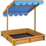 Tectake Udendørs legetøj tectake Sandpit Emilia With Adjustable Roof Blue