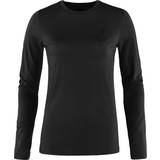 Dame - Lang T-shirts Fjällräven Dame Abisko Wool L/S BLACK BLACK/550 XL