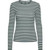 Dame - Stribede T-shirts & Toppe Pieces Pcruka Long Sleeved Top - Trekking Green