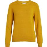 Dame - Gul - Viskose Sweatere Vila Ril Round Neck Knitted Pullover - Arrowwood