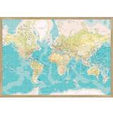 Bomuld Opslagstavler Incado Retro World Map Opslagstavle 115x163cm