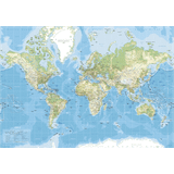 Blå - Bomuld Vægdekorationer Incado Classic World Map Vægdekorationer 100x70cm