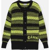 Ganni Dame Trøjer Ganni Organic Wool Striped K1892 Black Sort