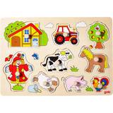 Puslespil til børn Knoppuslespil Goki Farm 6 Lift Out Puzzle 9 Pieces