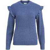 Object Løs Overdele Object Malena Knitted Pullover - Bijou Blue