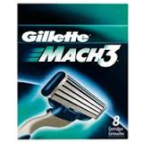 Barberskrabere & Barberblade Gillette Mach3 8stk/pk barberblade
