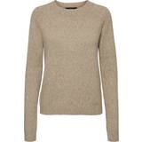 Vero Moda Nylon Tøj Vero Moda Doffy O-Neck Long Sleeved Knitted Sweater - Brown/Sepia Tint