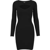Cut-Out - Trenchcoats Tøj Urban Classics Ladies Cut Out Mini Knit Evening Dress - Black