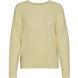 Dame - Gul - Nylon Overdele Vero Moda Doffy O-Neck Long Sleeved Knitted Sweater - Yellow/Lemon Meringue
