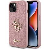 Guess Læder/Syntetisk Covers & Etuier Guess Fixed Glitter 4G Metal Logo Case for iPhone 15
