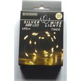 Lamper Silver wire m. 100 LEDlys - Lyskæde