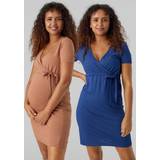 Kjoler til gravide Graviditets- & Ammetøj Mamalicious Sygeplejekjole MLCHARLIE Mocha Mousse