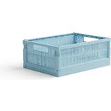 Blå Brugskunst Crate Foldekasse Midi Crystal Blue Crate Opbevaringsboks