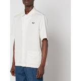 Fred Perry Herre Skjorter Fred Perry Linen Pique Panel Shirt, White