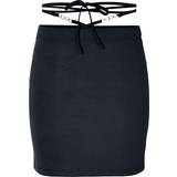 Dame - One Size Nederdele Noisy May NMCELESTE HW CHAIN DETAILS SKIRT Medium-length skirt black