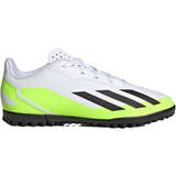 Adidas Grusstøvler (TF) Fodboldstøvler adidas Junior X Crazyfast.4 TF - Cloud White/Core Black/Lucid Lemon