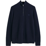 Gant Uld Tøj Gant Men Ribbed Half Zip Sweater - Evening Blue
