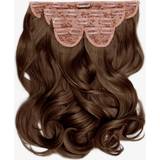 Syntetisk hår Extensions & Parykker Lullabellz Super Thick Blow Dry Wavy Clip In Hair Extensions 16 inch Chestnut 5-pack