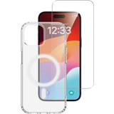 Glas - Hvid Mobilcovers 4smarts 3in1 Premium Starter Set MagSafe for iPhone 15 Plus