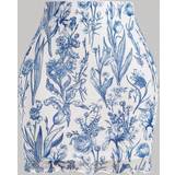 Ballonærmer - Dame - Hvid - Midinederdele Shein Floral Print Lettuce Trim Mesh Skirt