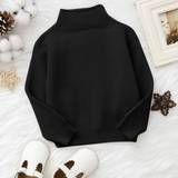 Overdele Shein Baby Mock Neck Ribbed Knit Sweater