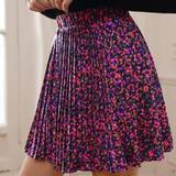 Blomstrede - Plisseret Nederdele Shein Ditsy Floral Print Pleated Skirt