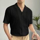 Shein Men Solid Lapel Collar Shirt