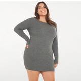Oversized - Polyamid Kjoler Shein Plus Solid Ribbed Knit Bodycon Sweater Dress