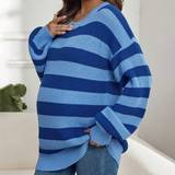Ammetrøjer Graviditets- & Ammetøj Shein Maternity Two Tone Drop Shoulder Sweater
